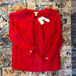Red J Crew blouse